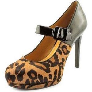 Nine West Hadaclue Black Patent Leopard Heels